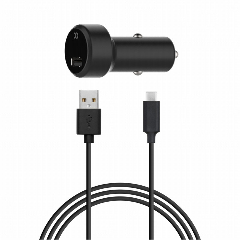 Xqisit Car Charger 2.4A + USB-C Cable